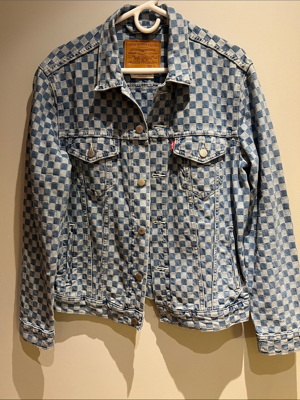Levi's Light Blue Checkered Denim Jacket